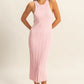 HYFVE Pink Round Neck Bodycon Ribbed Knit Dress Tank Dresses