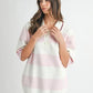 MABLE Oversized Stripe Polo Collar Sweater Sweaters