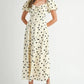 MABLE Polka Dot Puff Sleeve Midi Dress - DAVERRI FASHIONS