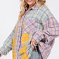 SAGE + FIG Button Up Raw Hem Plaid Flannel Shirt Shirts
