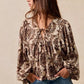 BiBi Printed Woven Front Tied Blouse with Baloon Sleeve - DAVERRI FASHIONS