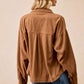BiBi Corduroy Relaxed Fit Shacket with Back Pleat - DAVERRI FASHIONS