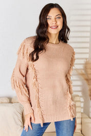 And The Why Tassel Detail Long Sleeve Sweater | Sweaters Daverri Fashions