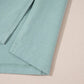 Frayed denim star patched oversize t-shirt in soft mint green knit with ribbed texture and stitched seams