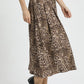 Umgee Drawstring Leopard Midi Skirt