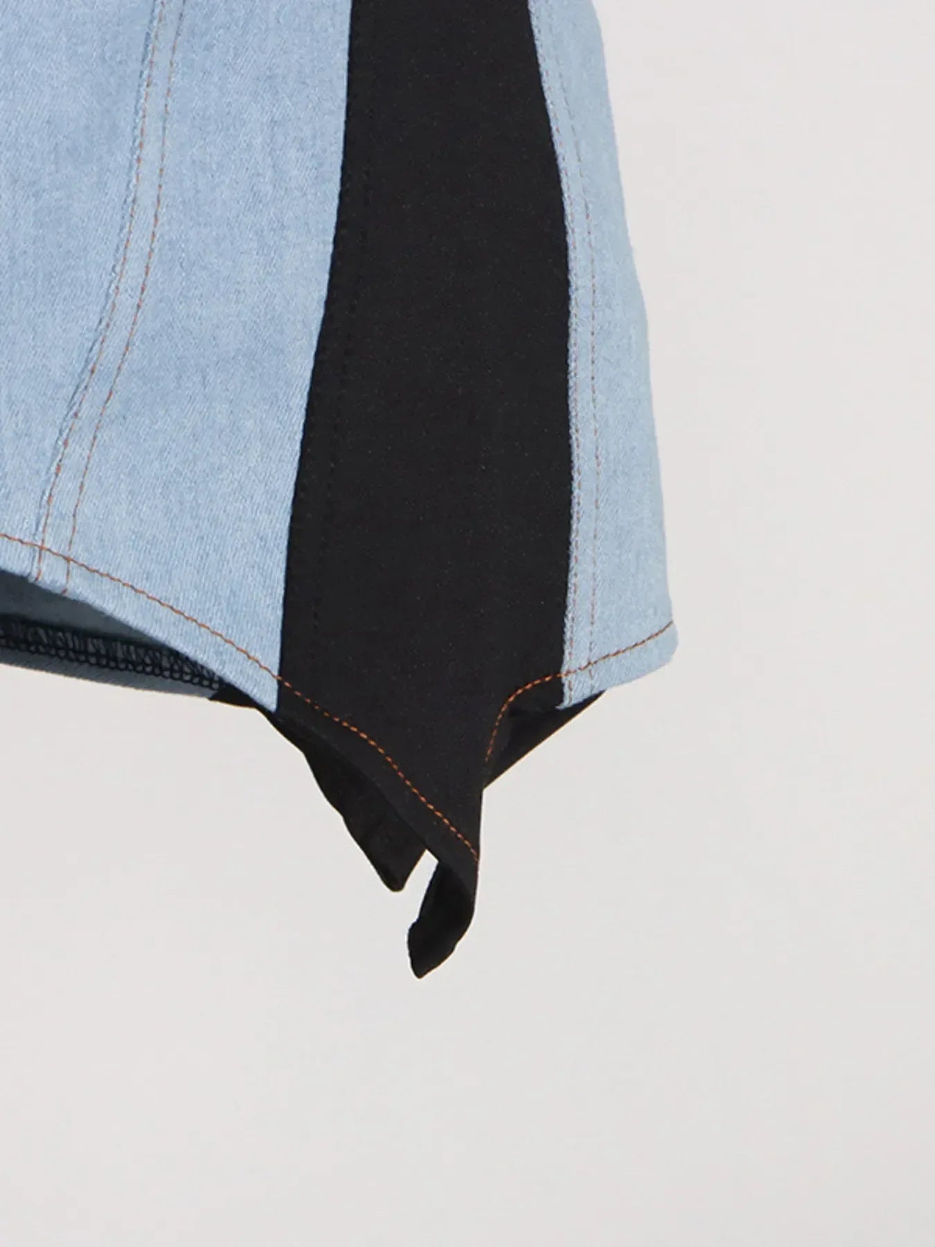 Contrast Adjustable Strap Denim Dress - DAVERRI FASHIONS