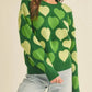 Heart Ribbed Hem Long Sleeve Sweater - DAVERRI FASHIONS