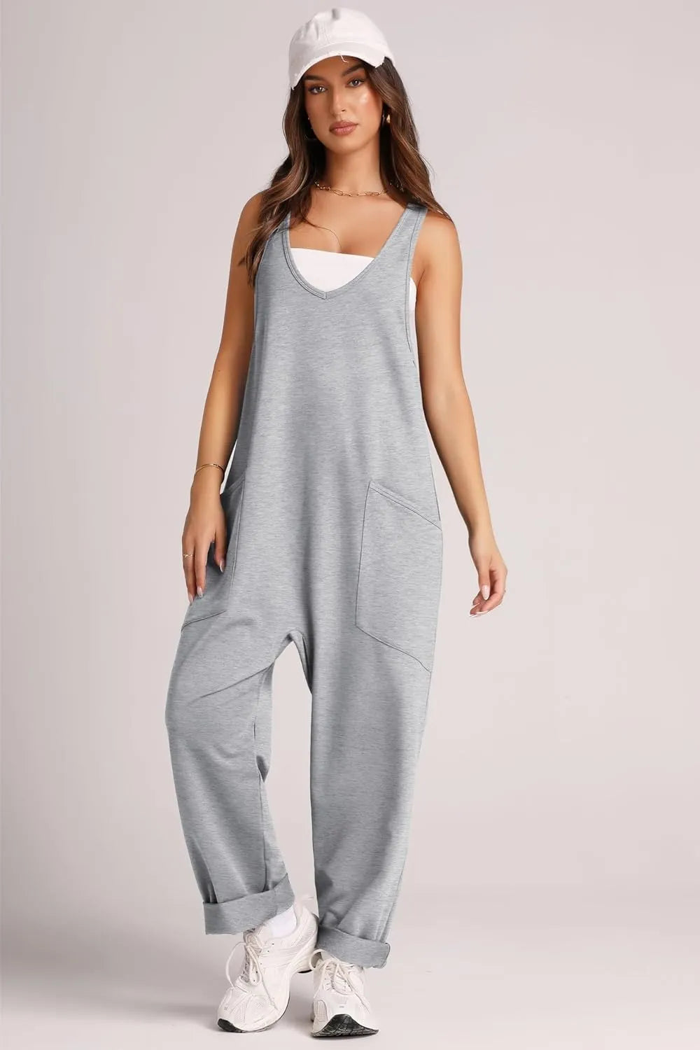 Lovelet Wide Strap Jumpsuit with Pockets | Overalls Daverri Fashions