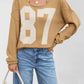 Number 87 Oversized Cable Knit Sweater - DAVERRI FASHIONS