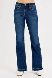 RISEN Full SIze Tummy Control Mid Rise Flare Jeans Plus SIze | Jeans Daverri Fashions