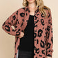 BOMBOM Animal Print Button Up Knit Shacket - DAVERRI FASHIONS