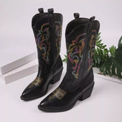Point Toe Block Heels Boots | Boots Daverri Fashions