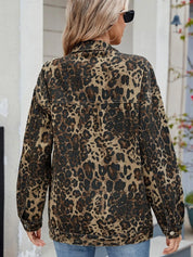 Leopard Print Oversized Denim Jacket | Denim Jackets Daverri Fashions