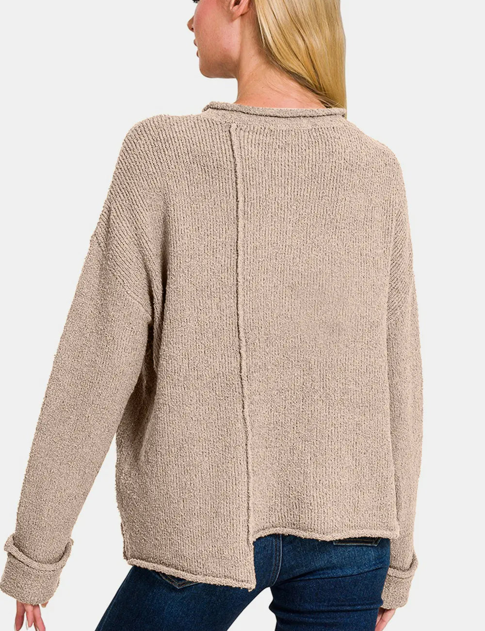 Zenana Asymmetric Hem Drop Shoulder Sweater | Sweaters Daverri Fashions