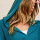 BiBi Raw Edge Detail V-Neck Sweater Hoodie - DAVERRI FASHIONS