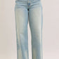 Judy Blue high waist wide-leg light-wash denim jeans with fading