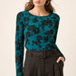 Mittoshop Flower Print Long Sleeve Knit Top - DAVERRI FASHIONS