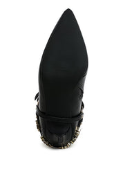 Nicene Harness Detail Stiletto Boots | Boots Daverri Fashions