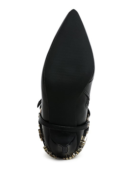 Nicene Harness Detail Stiletto Boots | Boots Daverri Fashions