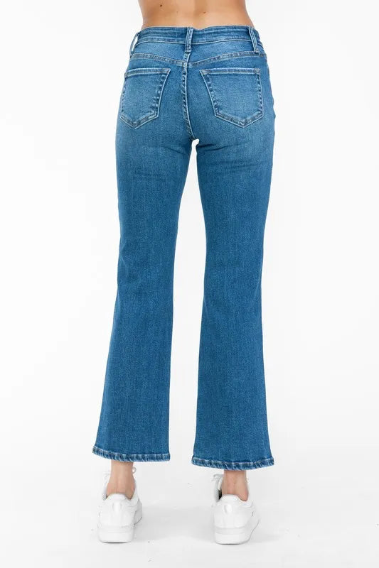 bytos Full Size Cat's Whiskers Mid Rise Ankle Jeans | Jeans Daverri Fashions