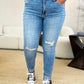 Judy Blue Full Size Mid Rise Destroy & Cuff Skinny Jeans Medium
