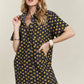 ADORA Floral Button-Up Mini Denim Dress - DAVERRI FASHIONS