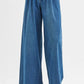 RISEN Mid Rise Fit Wide Leg Knit Denim Look Jeans - DAVERRI FASHIONS