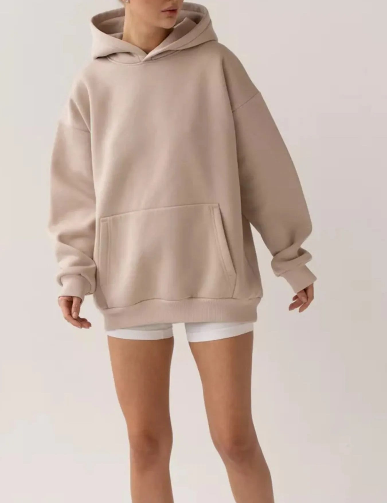 Kangaroo Pocket Long Sleeve Hoodie | Hoodies Daverri Fashions