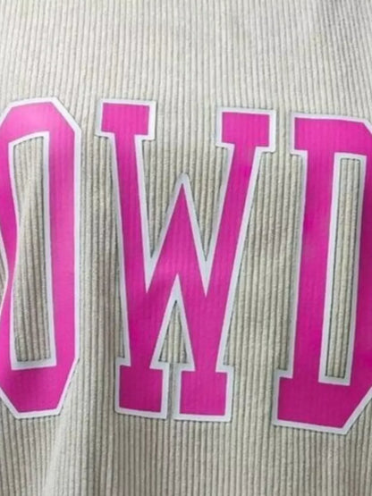 Full Size Howdy Round Neck Oversized Sweatshirt Plus Size - DAVERRI FASHIONS