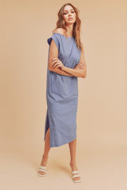 Aemi + Co Side Slit Round Neck Sleeveless Midi Dress | Mid Dresses Daverri Fashions