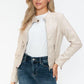 Snobbish PU Leather Zip Up Jacket with Pockets Sand XL