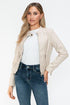 Snobbish PU Leather Zip Up Jacket with Pockets Sand XL