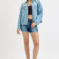RISEN Washed Dropped Shoulder Denim Jacket Denim Jackets