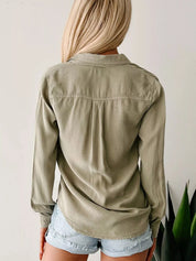 Button-Down Collared Neck Denim Shirt | Shirts Daverri Fashions