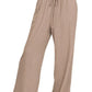 Zenana Linen Drawstring Pants Cocoa - DAVERRI FASHIONS