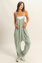 HYFVE Relaxed Fit Mineral Washed Overalls with Pockets | Daverri Fashions