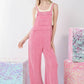 VERY J Texture Washed Wide Leg Overalls Overalls