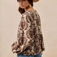 BiBi Printed Woven Front Tied Blouse with Baloon Sleeve - DAVERRI FASHIONS