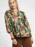 Umgee Mix Floral Peplum Blouse with Tie Neck - DAVERRI FASHIONS