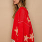 POL Long Sleeve Star Patch Sweater Sweaters