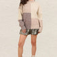 VERY J Color Block Mock Neck Drop Shoulder Sweater Sweaters