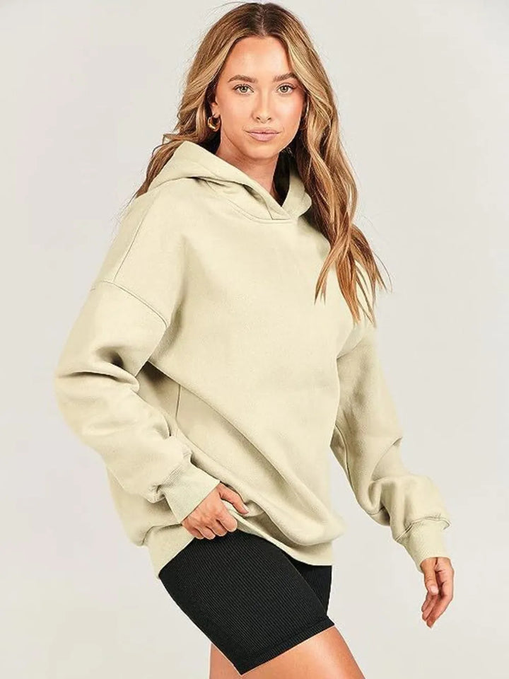 Dropped Shoulder Long Sleeve Hoodie | Hoodies Daverri Fashions