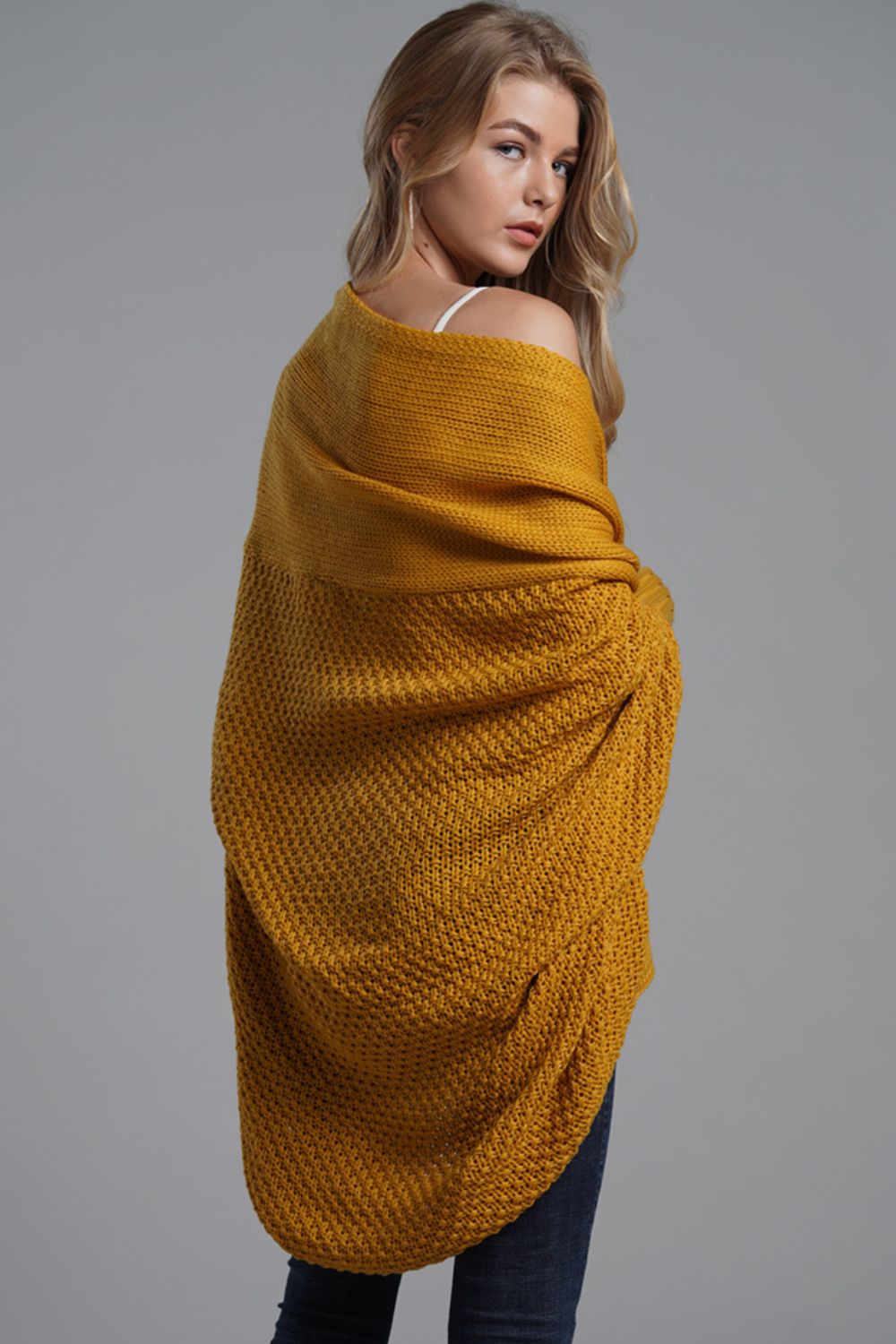 Dolman Sleeve Open Front Ribbed Trim Longline Cardigan | Cardigans Daverri Fashions