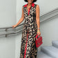 Plus Size Leopard Print Sleeveless Maxi Dress - DAVERRI FASHIONS