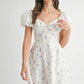 MABLE Floral Print Puff Sleeve Mini Dress