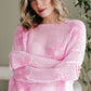 Dulce Big Flower Hollowed Knit Drop Shoulder Sweater Sweaters