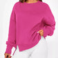 Daverri Fashions Casual Loose Side Slit Sweatshirt - DAVERRI FASHIONS