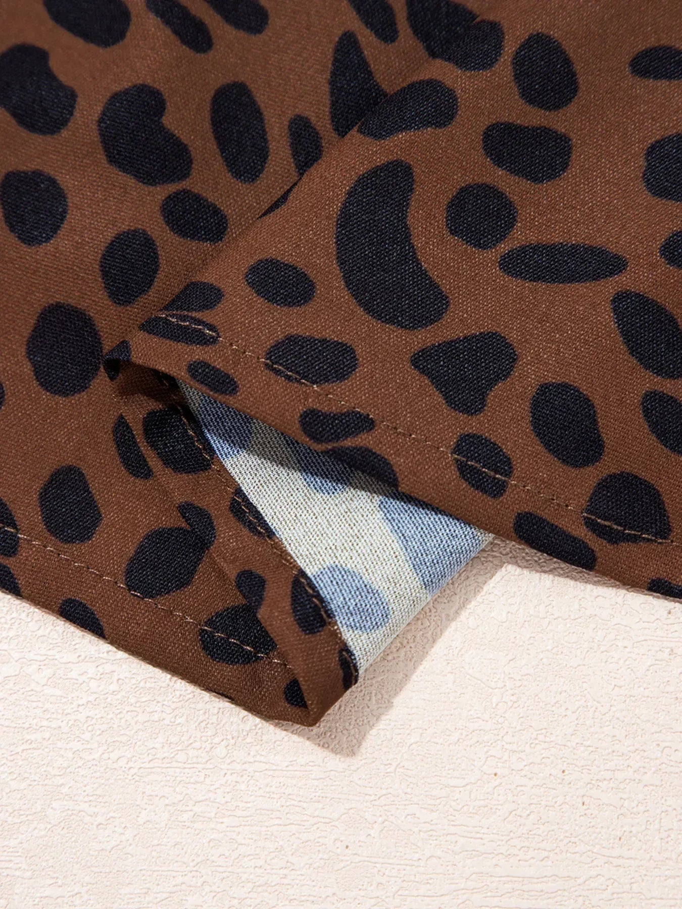 Leopard Print Ruffled Puff Sleeve Blouse - DAVERRI FASHIONS