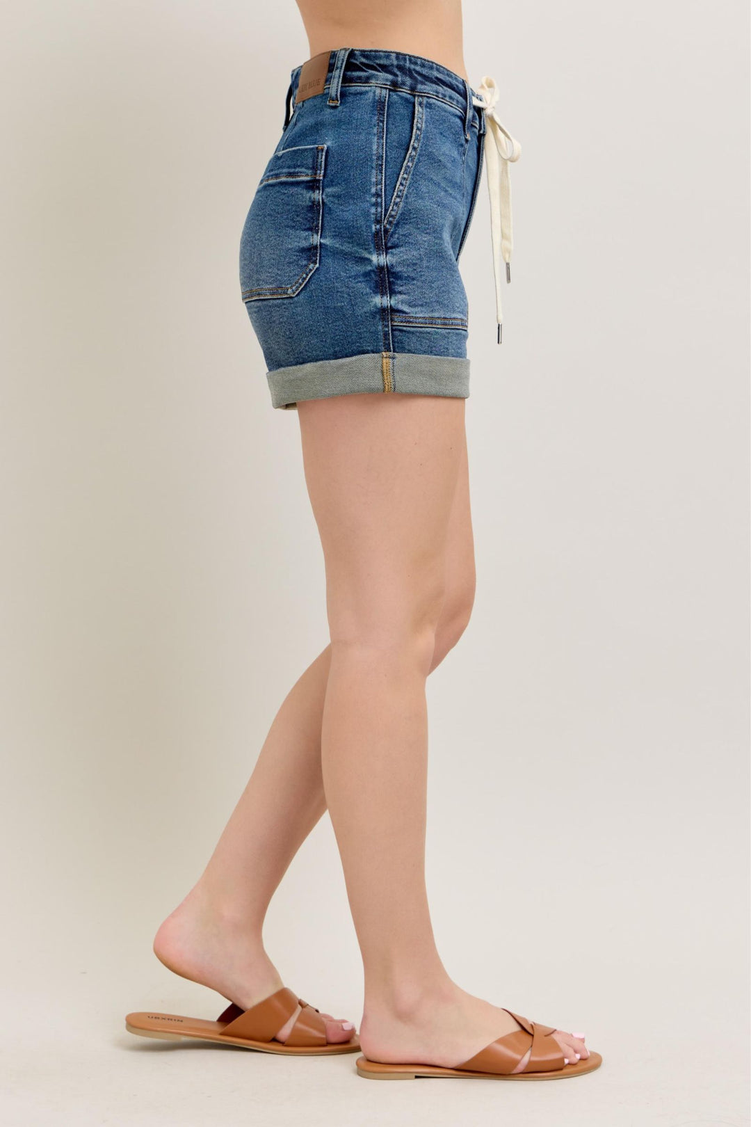 Judy Blue Full Size High Rise Cuff Denim Shorts Plus Size Denim Shorts