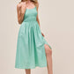 SO ME Smocked Sleeveless Casual Everyday Dress With Slit